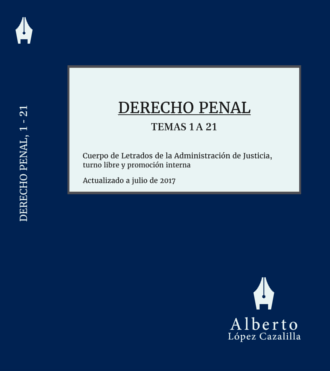 Manual comprensivo de los temas de Derecho Penal 1 a 21. Portada del libro para Letrados de la Administración de Justicia 