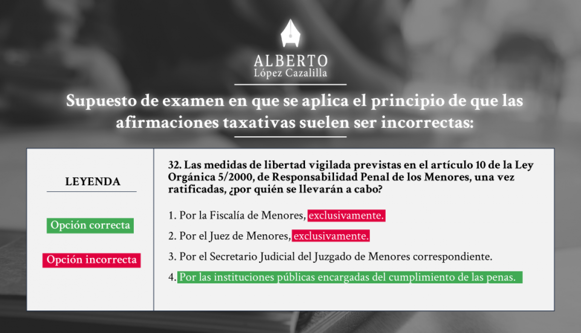 respuestas tajantes examen tipo test Letrados